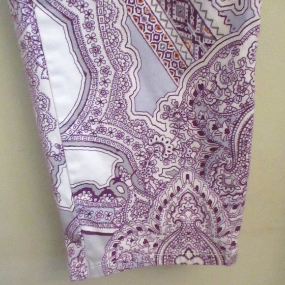 Chico's Women's Purple Paisley Jeggings, Straight Leg, Size 14R / Chico's 2.5R - Picture 4 of 10